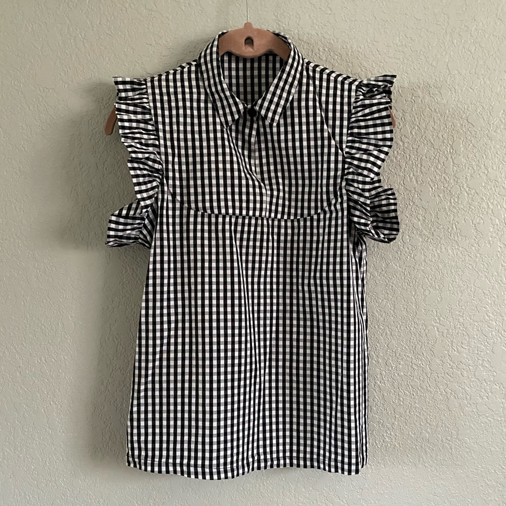 Zara gingham blouse